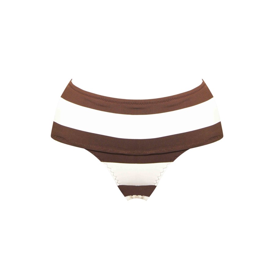 Women Fifi Chachnil Swimsuit | Frisson Swimsuit Bottom Chocolate & White Stripes