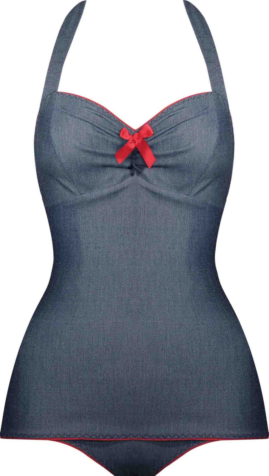 Women Fifi Chachnil Swimsuit | Saint Malo Maille Blue Jean Swimsuit